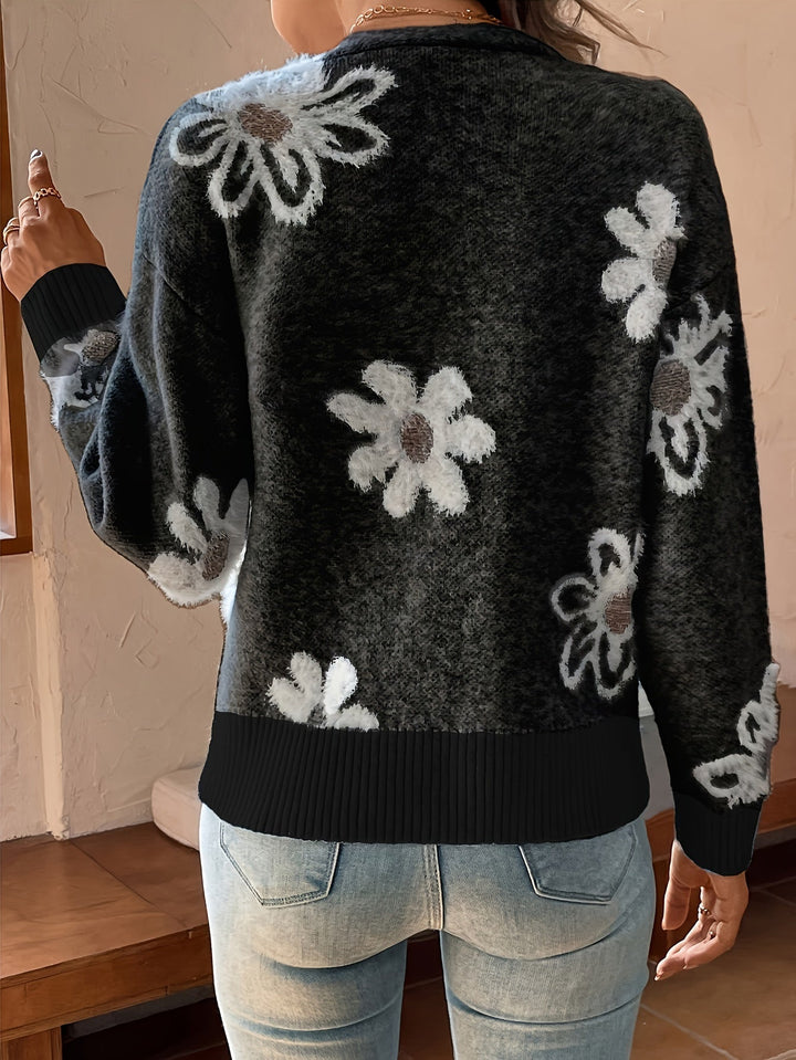 Bréavane | Gilet Femme Fleuri Boutonné Col V - Image 10