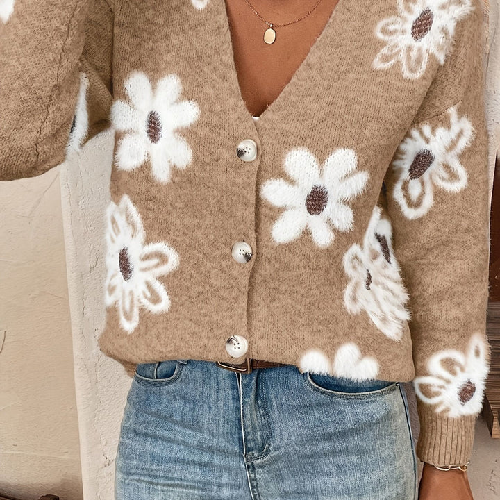 Bréavane | Gilet Femme Fleuri Boutonné Col V - Image 12