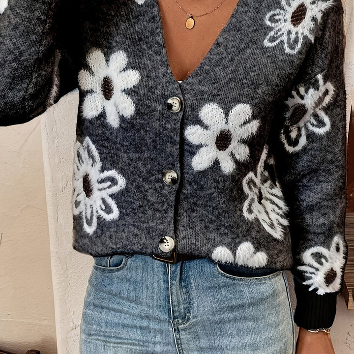 Bréavane | Gilet Femme Fleuri Boutonné Col V - Image 13
