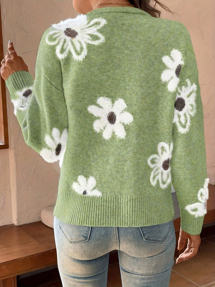 Bréavane | Gilet Femme Fleuri Boutonné Col V - Image 6
