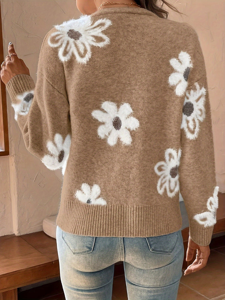 Bréavane | Gilet Femme Fleuri Boutonné Col V - Image 7