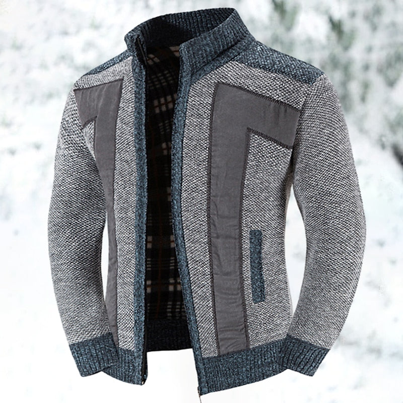 Brelvand | Veste Homme Hiver Zippée Colorblock - Grey - Image 1