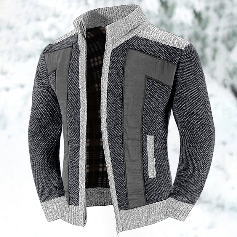 Brelvand | Veste Homme Hiver Zippée Colorblock - Grey - Image 10