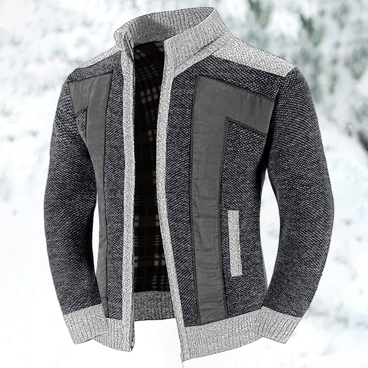 Brelvand | Veste Homme Hiver Zippée Colorblock - Grey - Image 5