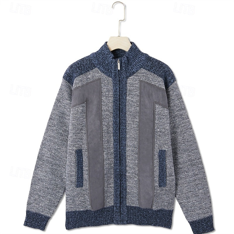 Brelvand | Veste Homme Hiver Zippée Colorblock - Grey - Image 7