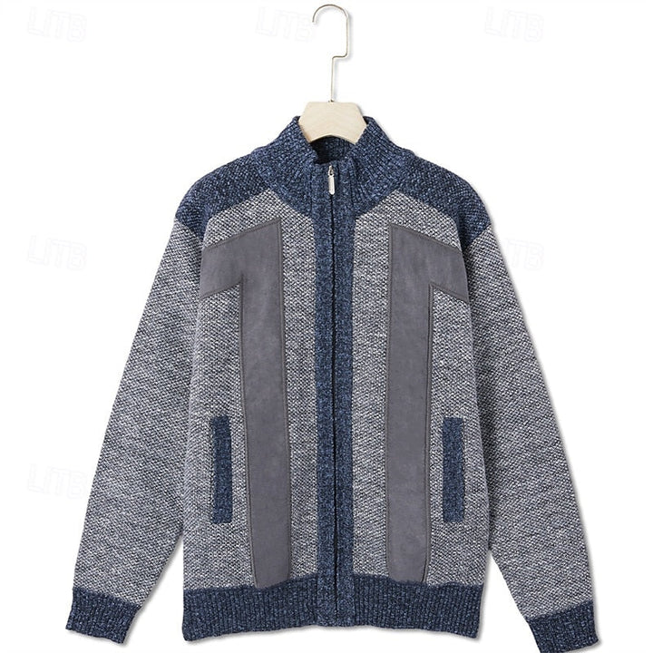 Brelvand | Veste Homme Hiver Zippée Colorblock - Grey - Image 7