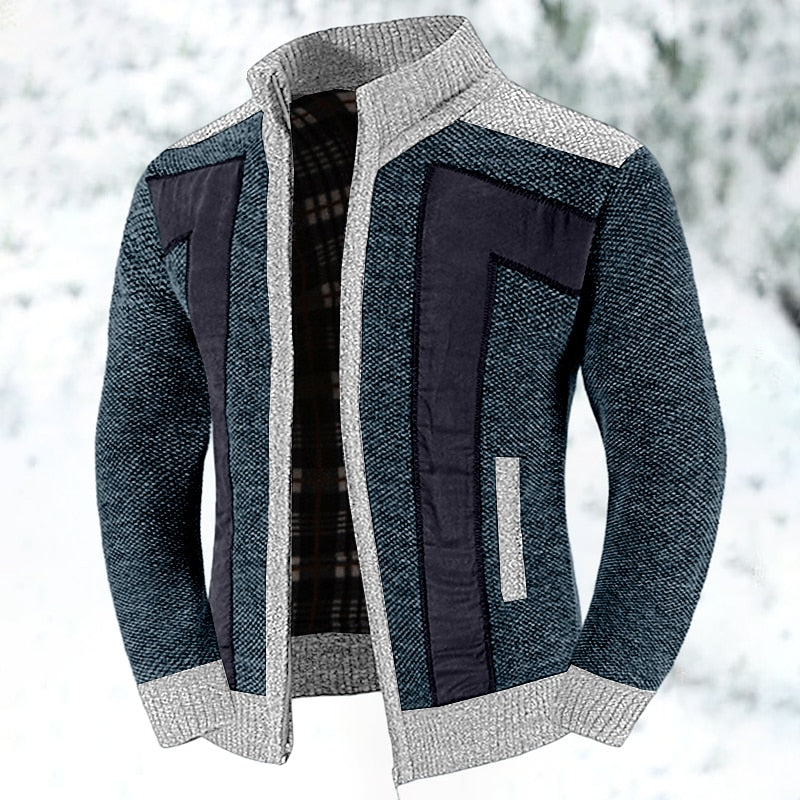 Brelvand | Veste Homme Hiver Zippée Colorblock - Grey - Image 9