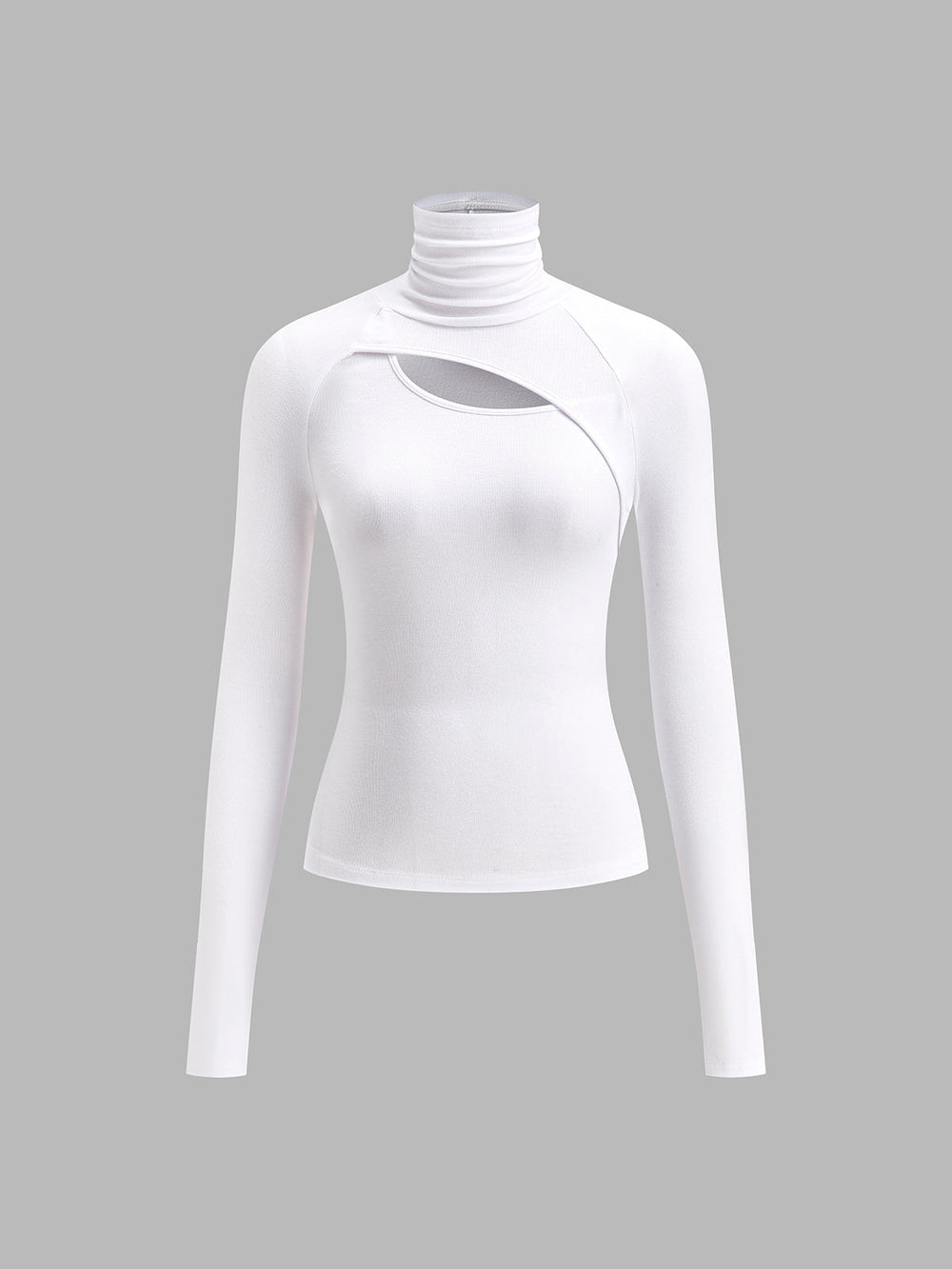 Brenna | Women's Mock Neck Cutout Long Sleeve Top - Image 2