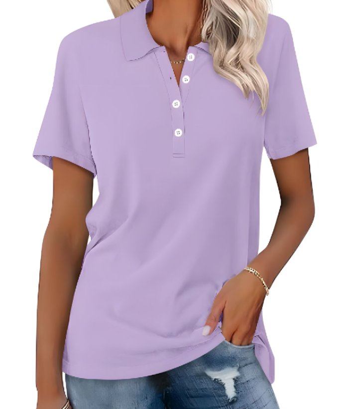 Brenna | Women's Short Sleeve Collared Polo Shirt - Image 2
