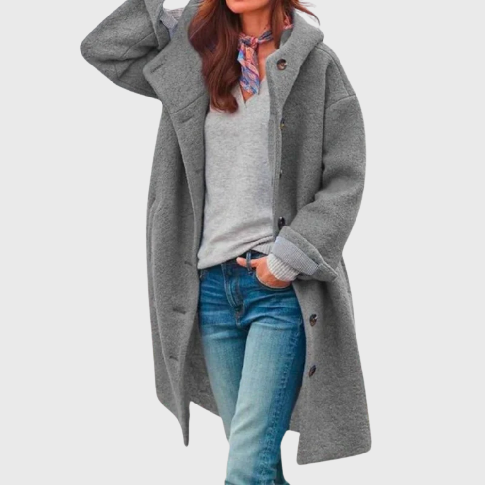 Briallen | Women's Hooded Long Coat - Image 2