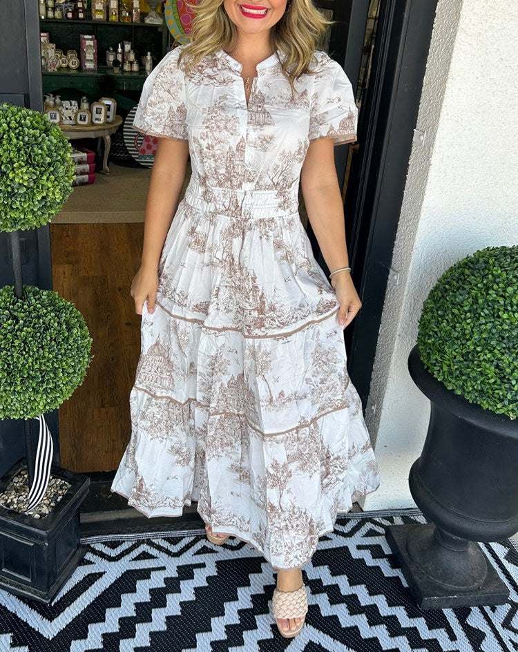 Brianna | Women's Printed Tiered Maxi Dress - Image 2