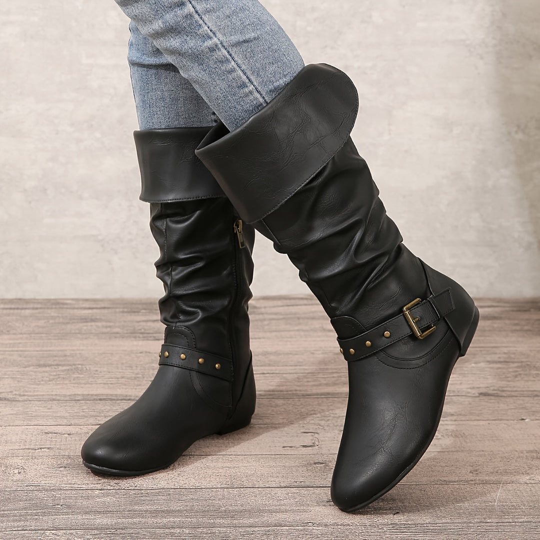 Briavane | Femme Bottes Hautes à Tige Plissée - Image 5