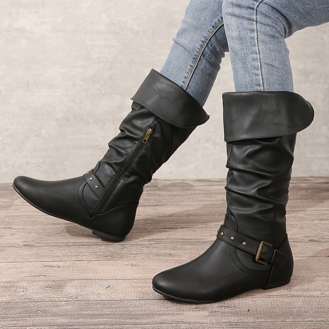 Briavane | Femme Bottes Hautes à Tige Plissée - Image 7