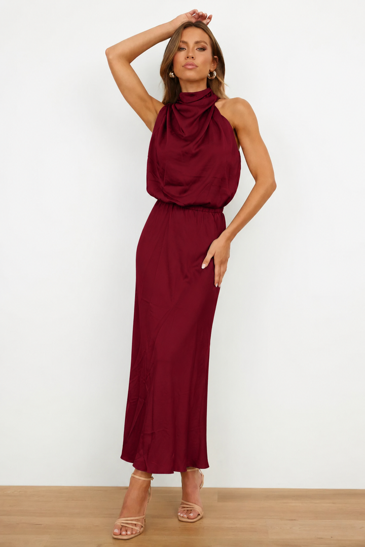 Briavelle | Femme Robe de Soirée Col Halter Midi - Sage - Image 13