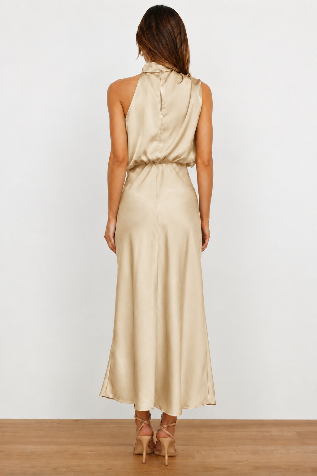 Briavelle | Femme Robe de Soirée Col Halter Midi - Sage - Image 18