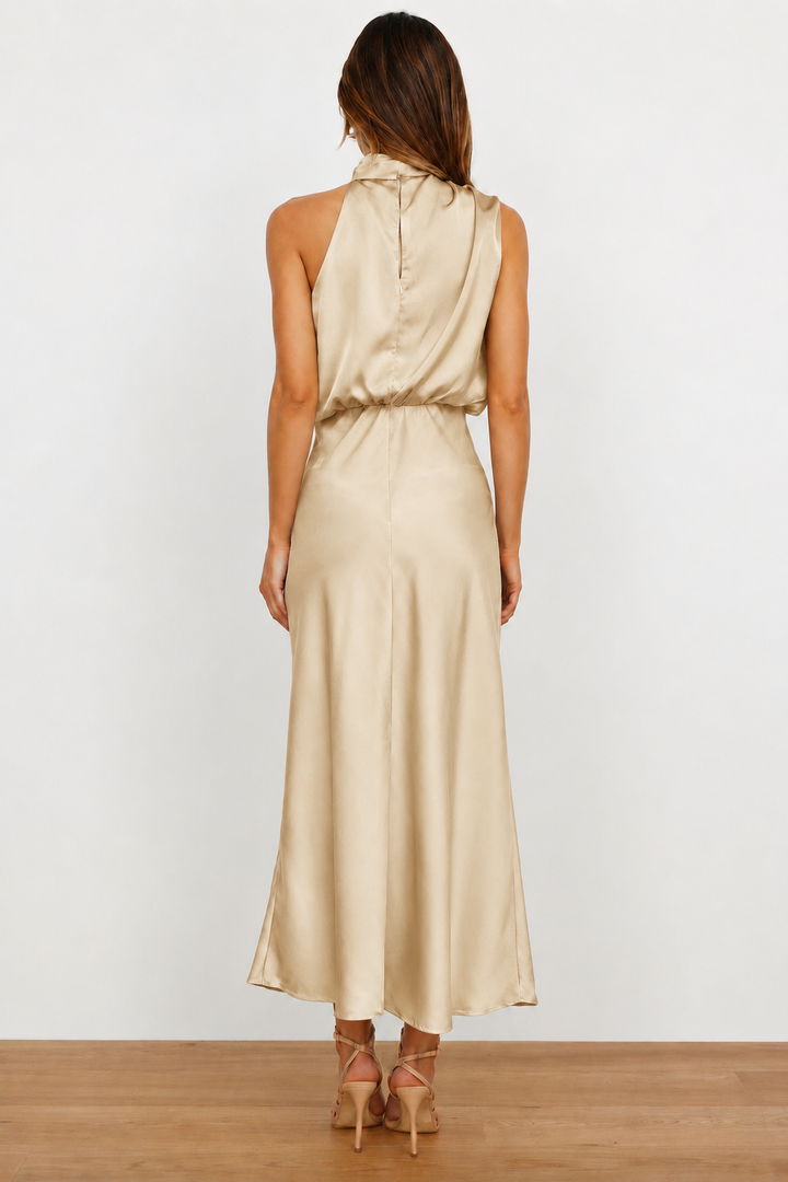 Briavelle | Femme Robe de Soirée Col Halter Midi - Sage - Image 18