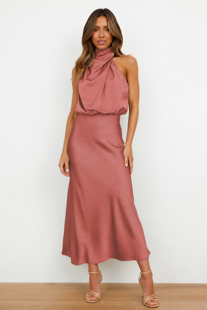 Briavelle | Femme Robe de Soirée Col Halter Midi - Sage - Image 20