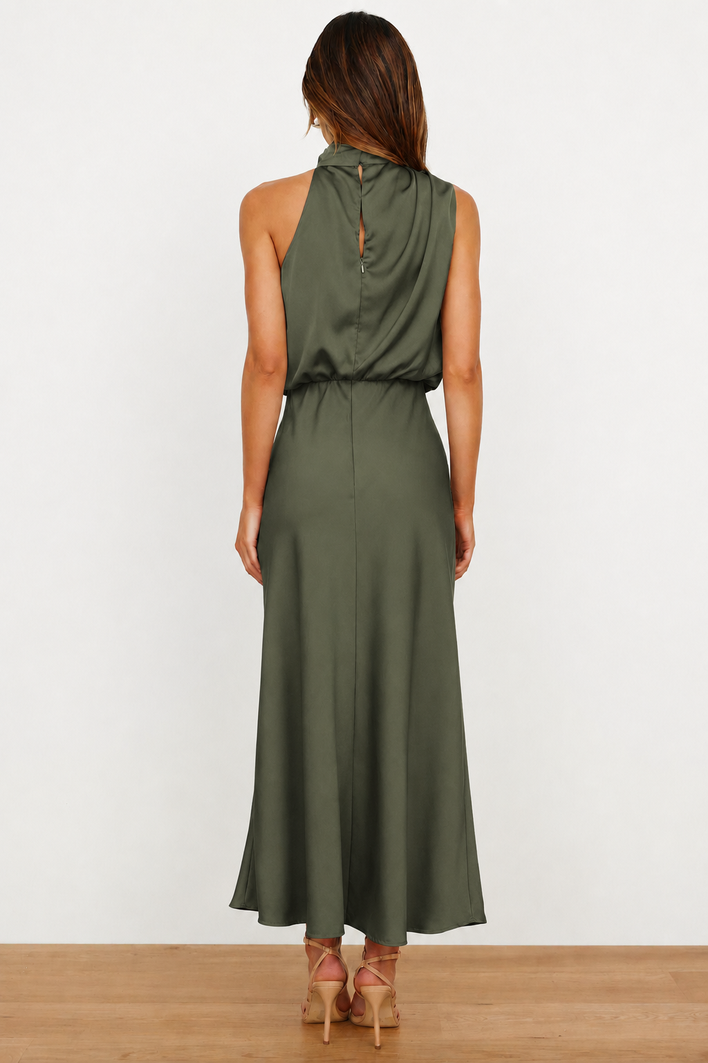 Briavelle | Femme Robe de Soirée Col Halter Midi - Sage - Image 23