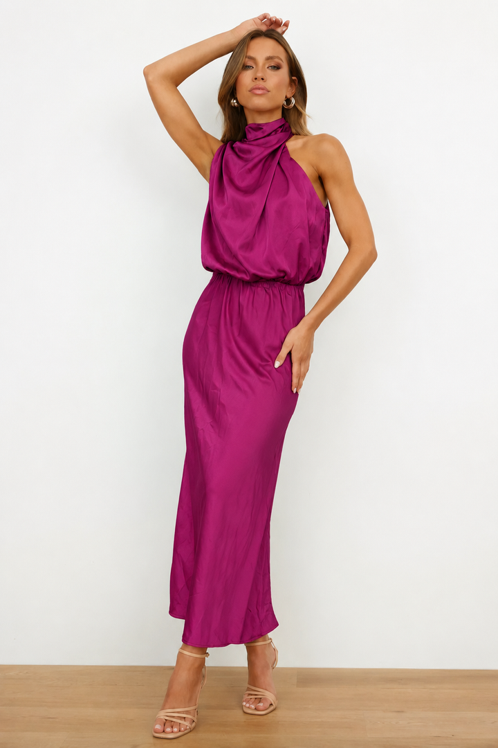 Briavelle | Femme Robe de Soirée Col Halter Midi - Sage - Image 26