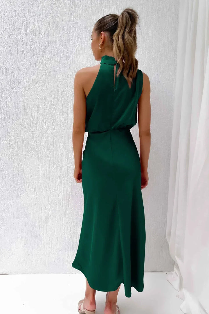 Briavelle | Femme Robe de Soirée Col Halter Midi - Sage - Image 7