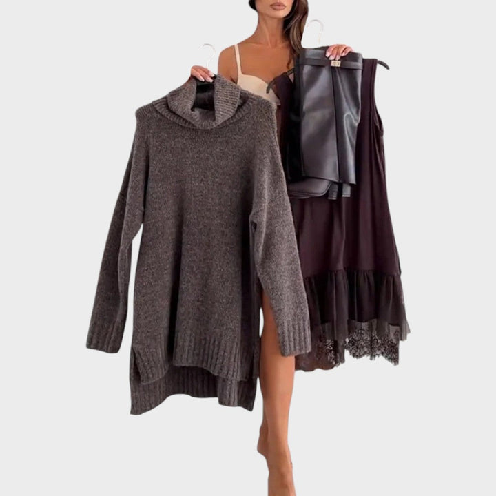 Brélande | Femme Robe Pull Col Roulé Oversize - Image 10