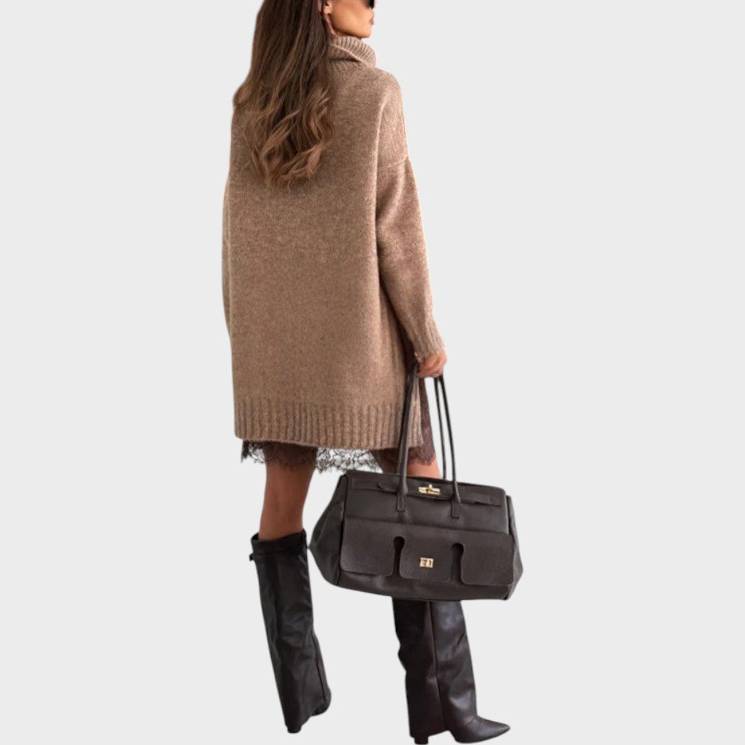 Brélande | Femme Robe Pull Col Roulé Oversize - Image 11