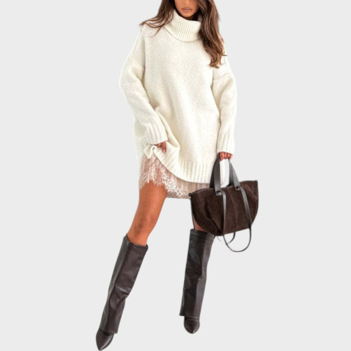 Brélande | Femme Robe Pull Col Roulé Oversize - Image 13
