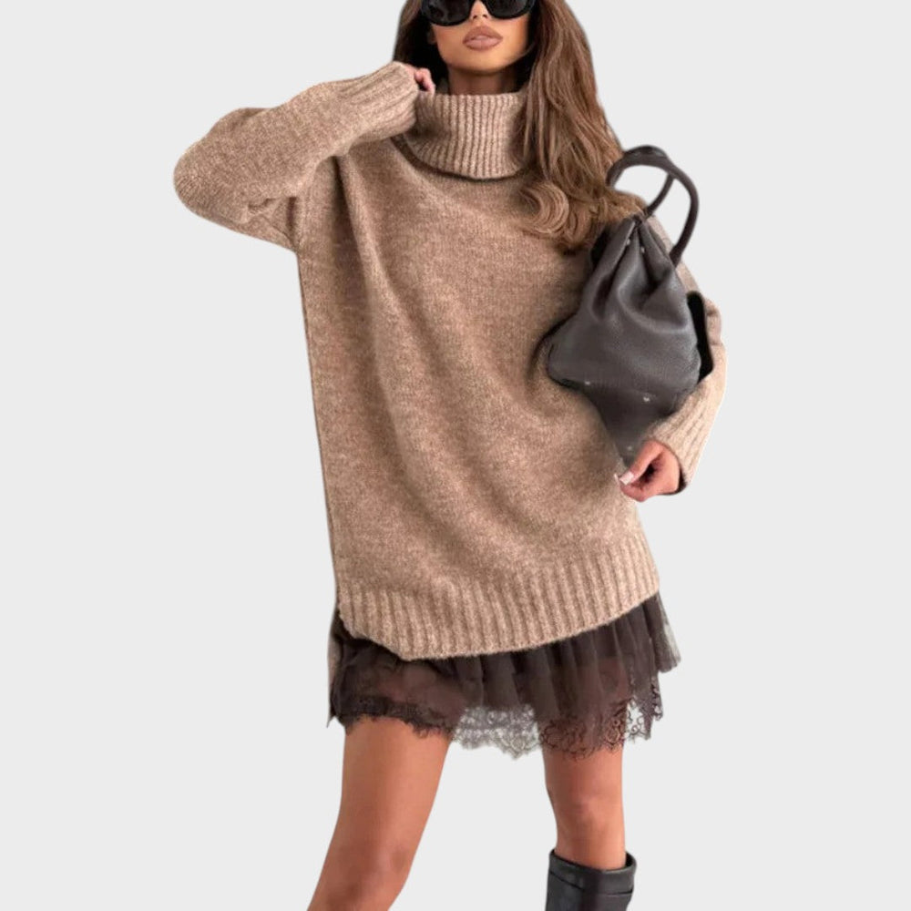 Brélande | Femme Robe Pull Col Roulé Oversize - Image 2