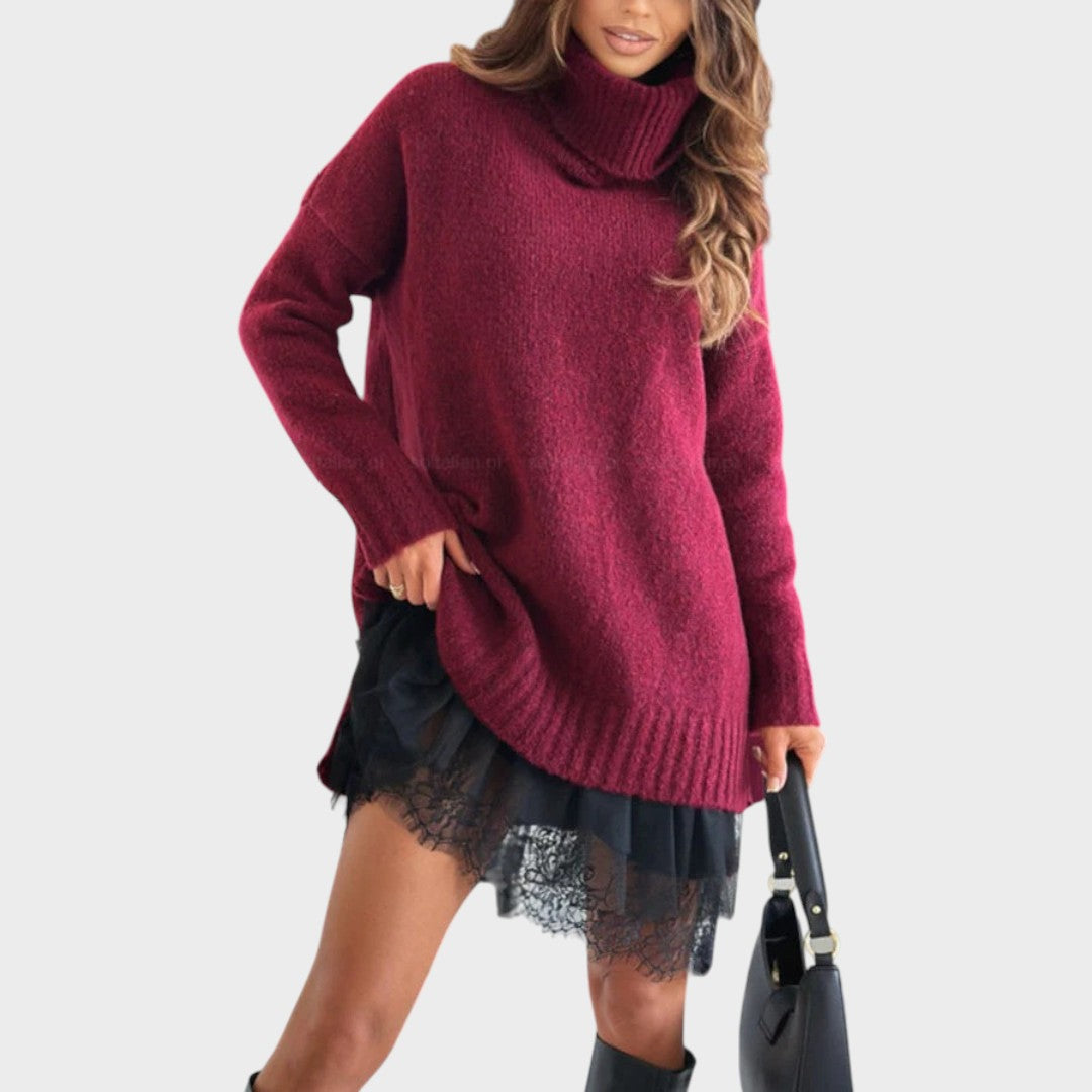 Brélande | Femme Robe Pull Col Roulé Oversize - Image 3