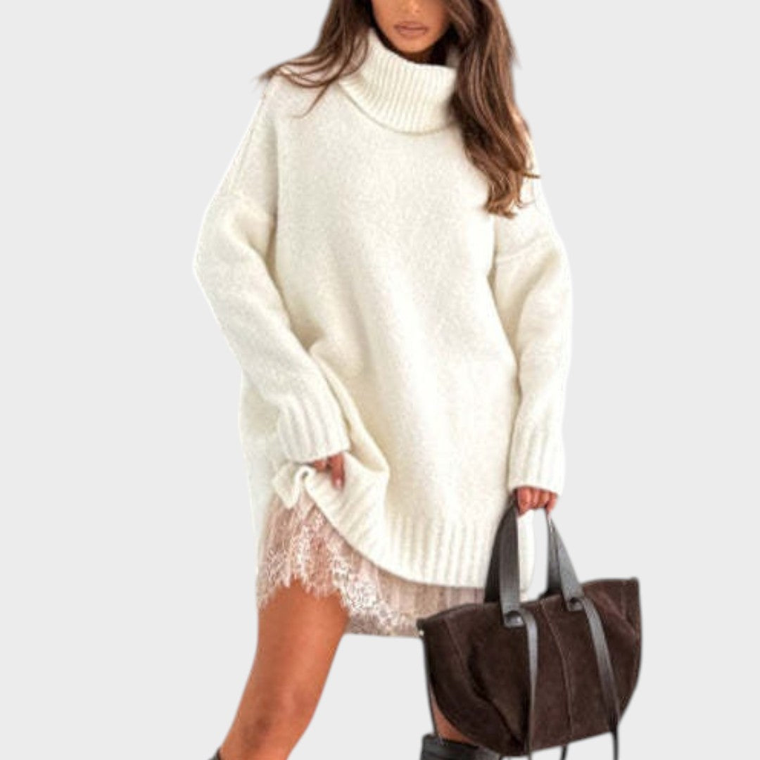 Brélande | Femme Robe Pull Col Roulé Oversize - Image 4