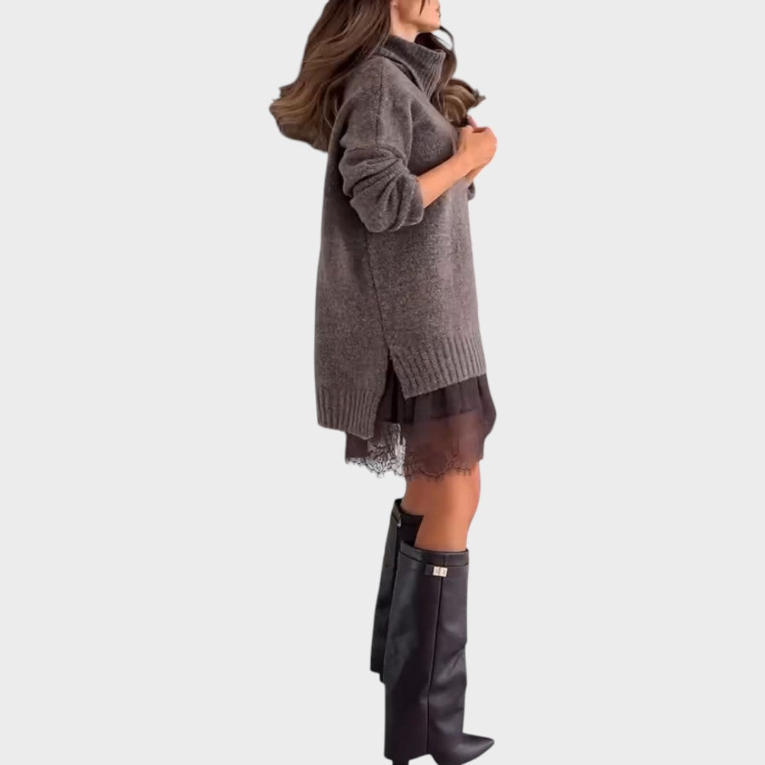 Brélande | Femme Robe Pull Col Roulé Oversize - Image 8