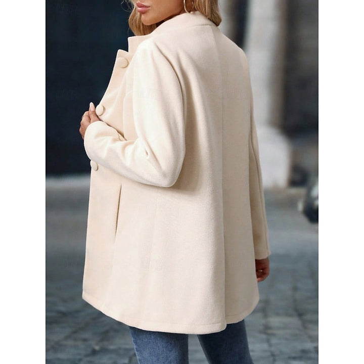 Brélinde | Femme Manteau Col Montant Ajusté - Cream - Image 4