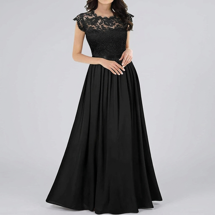 Bréloise | Femme Robe de Soirée Longue Dentelle - Green - Image 3