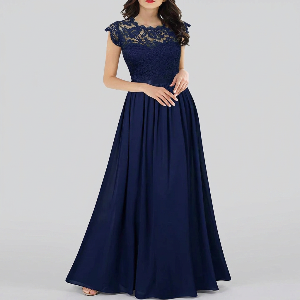 Bréloise | Femme Robe de Soirée Longue Dentelle - Green - Image 4