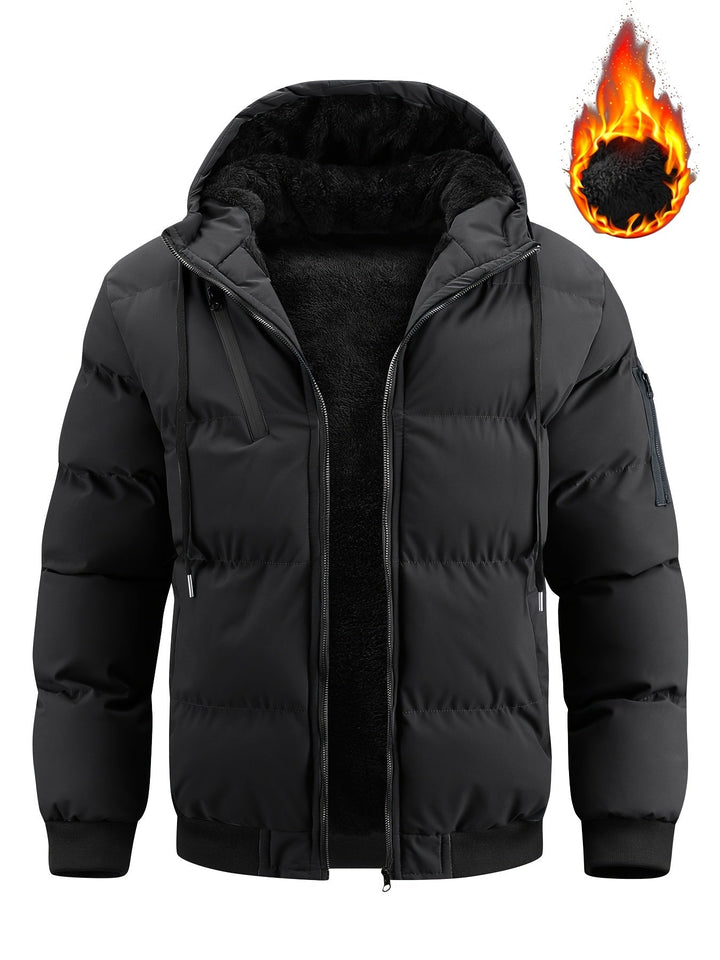 Brémont | Homme Doudoune à Capuche Zippée Hiver - Black - Image 3