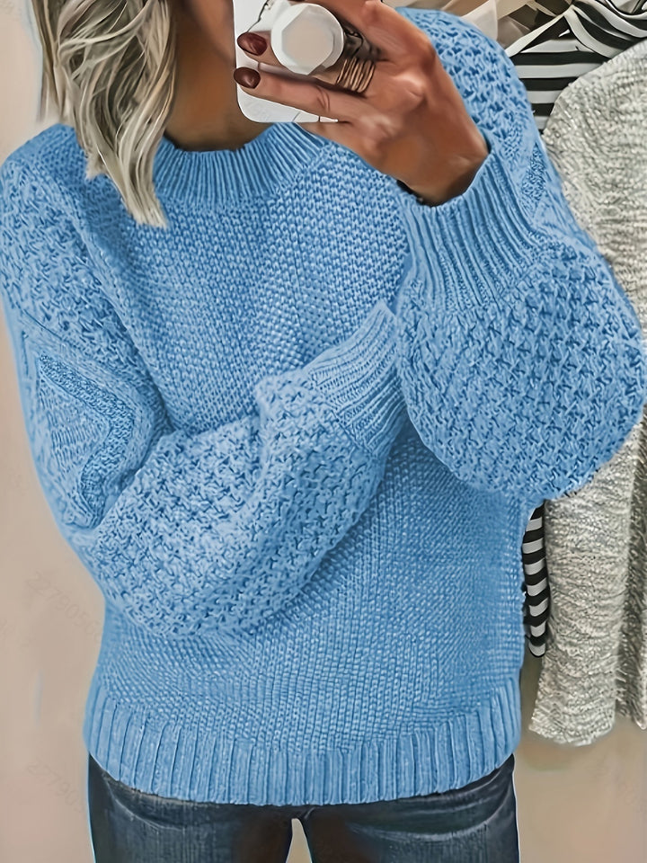 Bréovane | Pull Femme Torsadé Manches Lanternes - Light Pink - Image 7