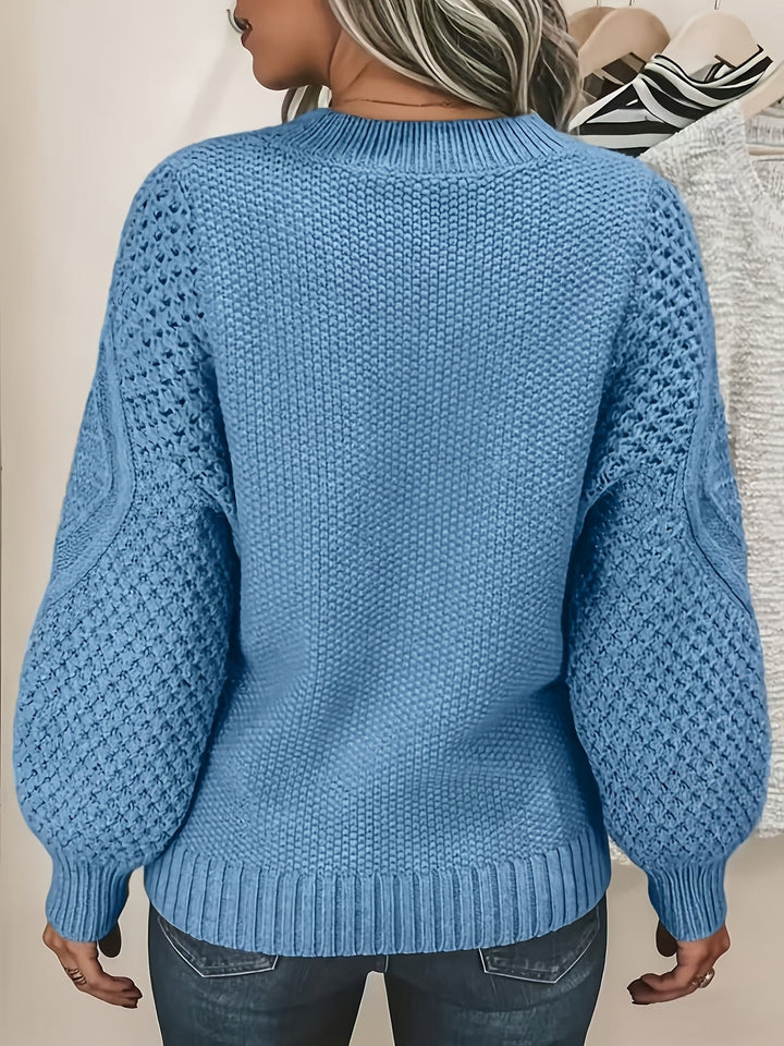 Bréovane | Pull Femme Torsadé Manches Lanternes - Light Pink - Image 8