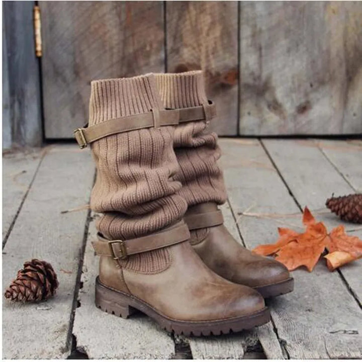 Brévane | Bottes Femme Mi-Mollet Tricot Chaussette - Image 4