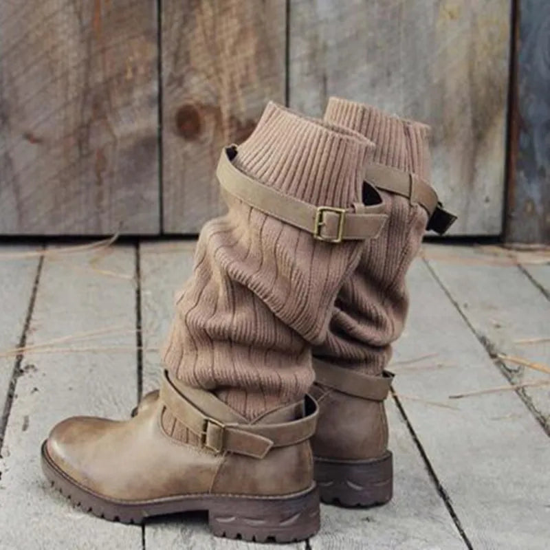 Brévane | Bottes Femme Mi-Mollet Tricot Chaussette - Image 5