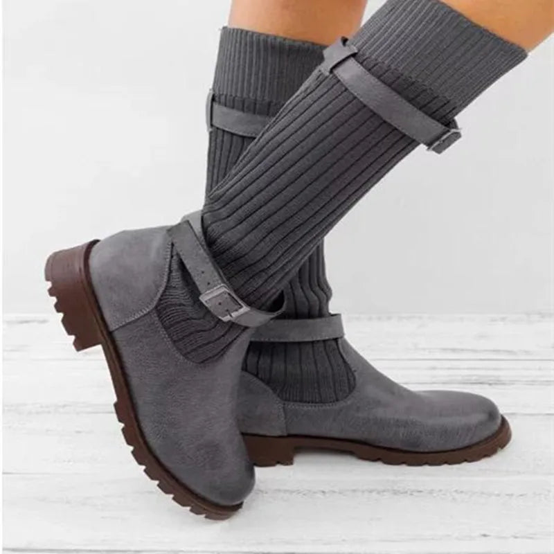 Brévane | Bottes Femme Mi-Mollet Tricot Chaussette - Image 6