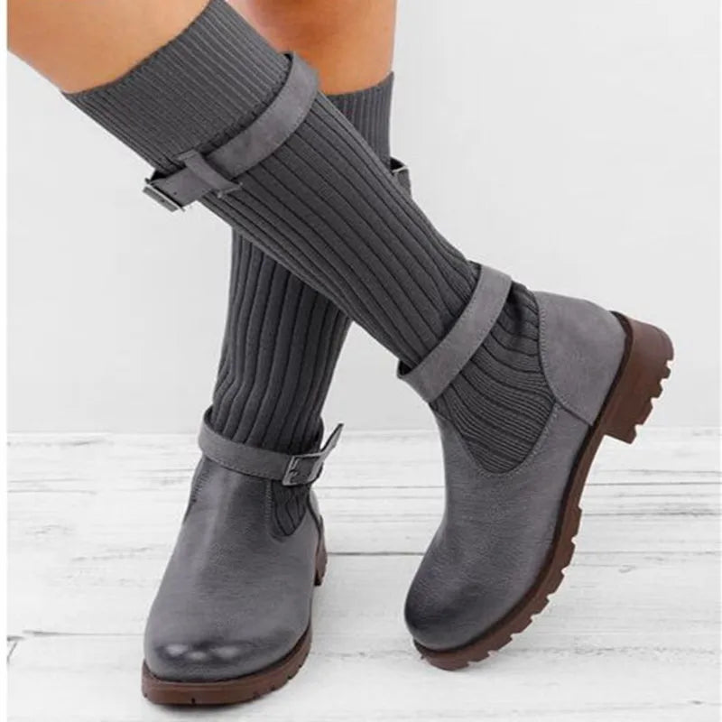 Brévane | Bottes Femme Mi-Mollet Tricot Chaussette - Image 7