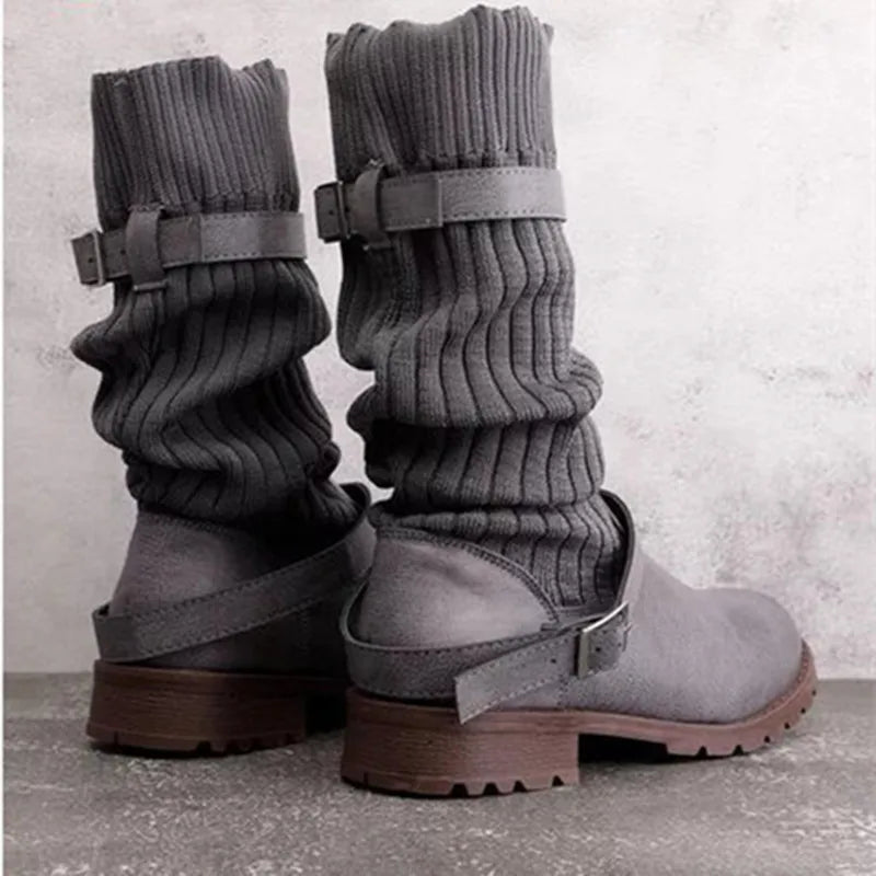 Brévane | Bottes Femme Mi-Mollet Tricot Chaussette - Image 8
