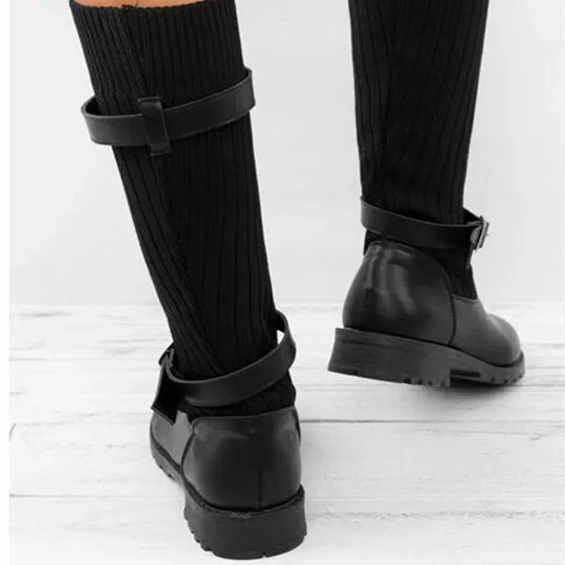 Brévane | Bottes Femme Mi-Mollet Tricot Chaussette - Image 9