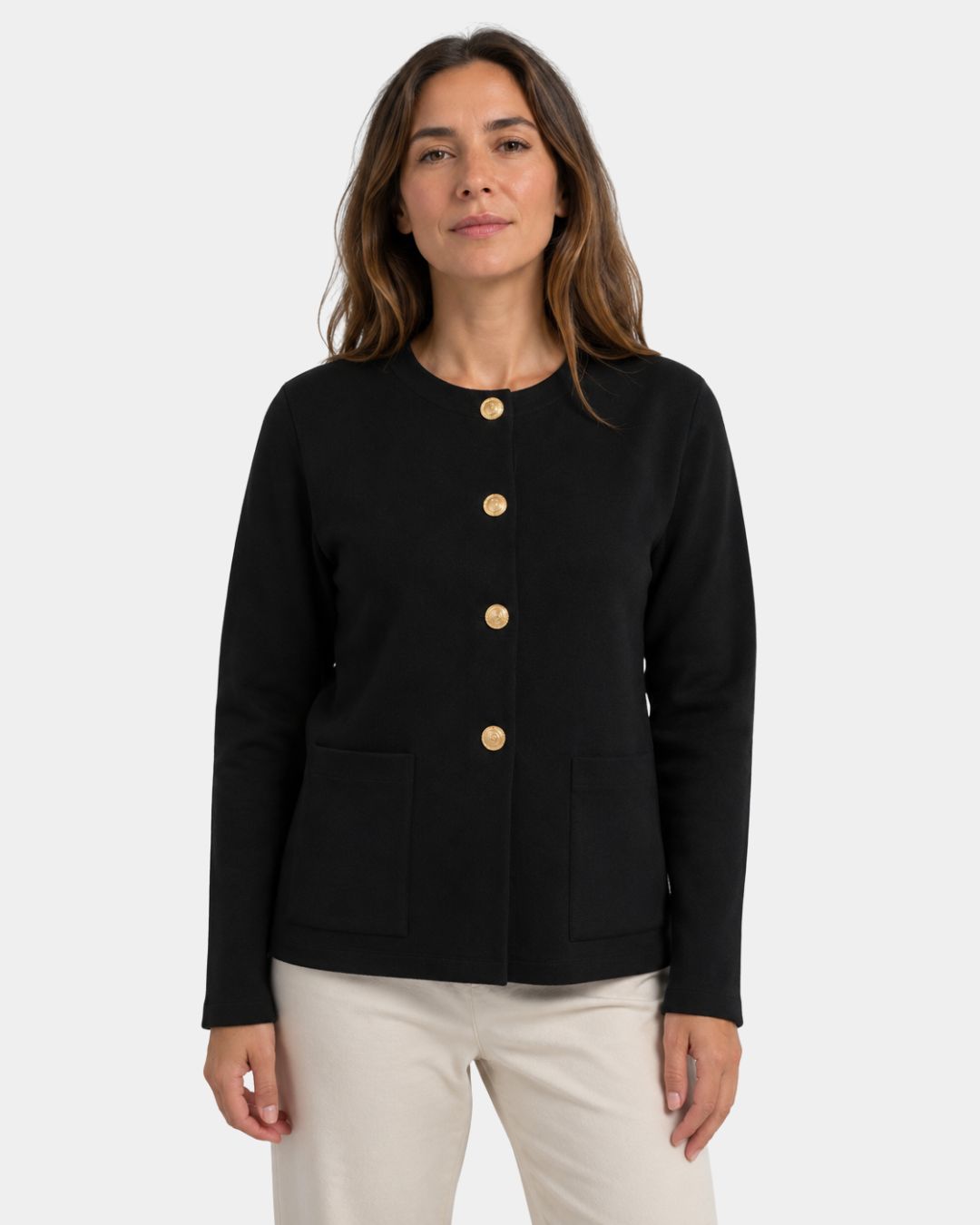 Brévane | Cardigan Femme Laine Mérinos Col Rond - Image 1