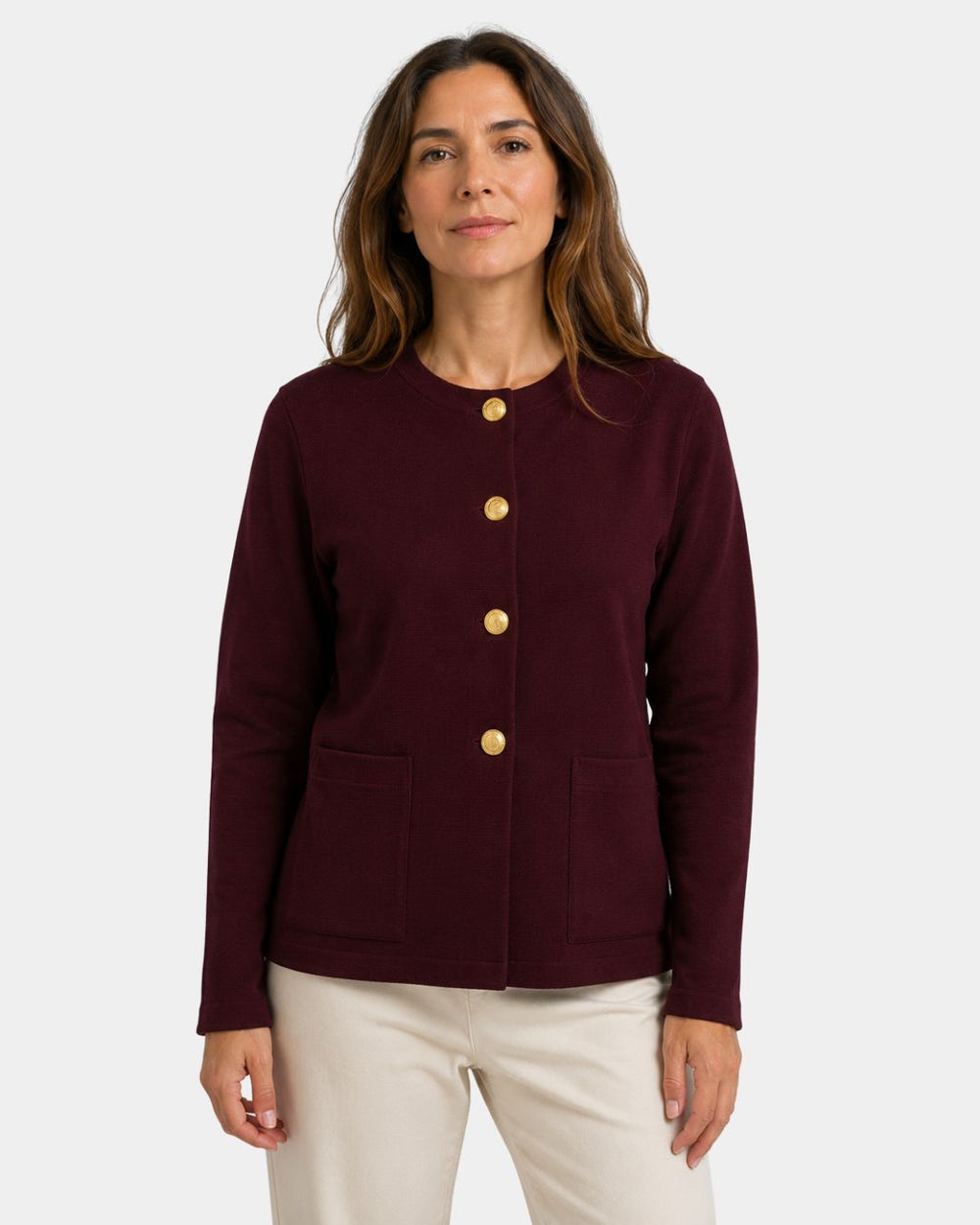 Brévane | Cardigan Femme Laine Mérinos Col Rond - Image 2