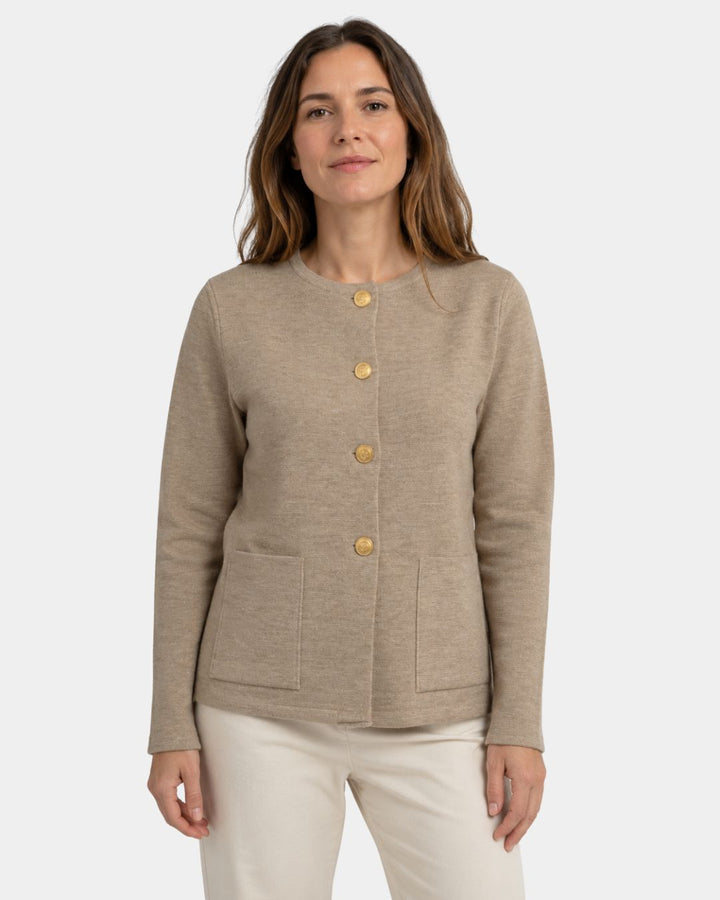 Brévane | Cardigan Femme Laine Mérinos Col Rond - Image 3