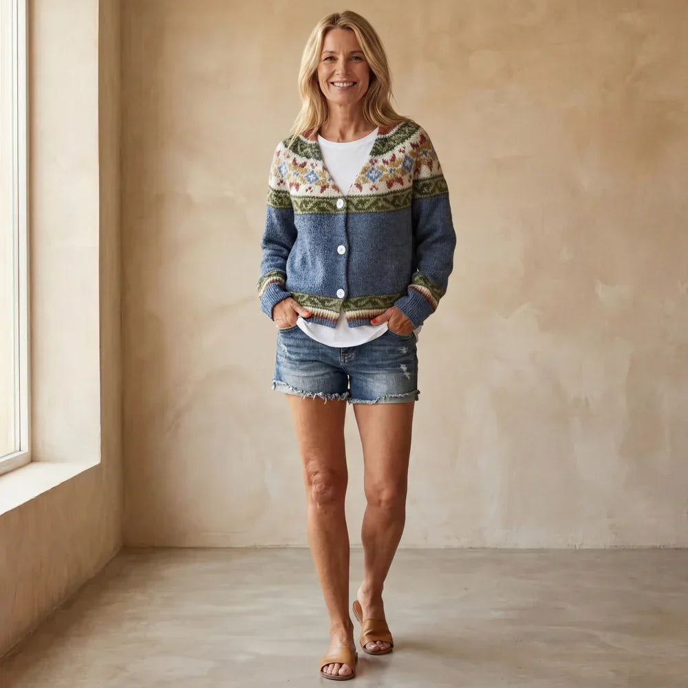 Brévane | Cardigan Jacquard Femme Motif Fair Isle - Image 2