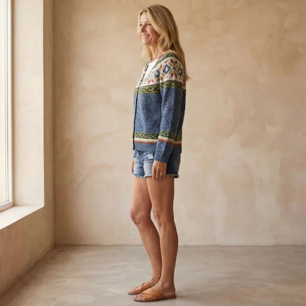 Brévane | Cardigan Jacquard Femme Motif Fair Isle - Image 3