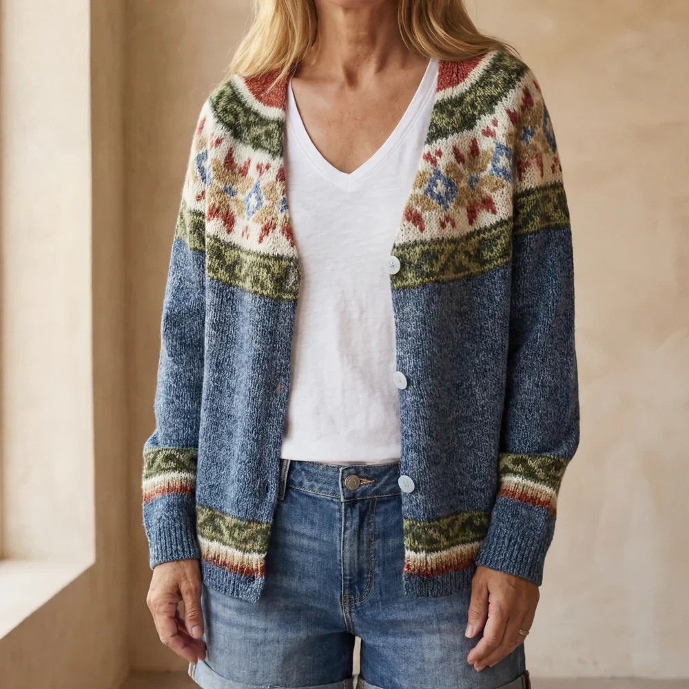 Brévane | Cardigan Jacquard Femme Motif Fair Isle - Image 5