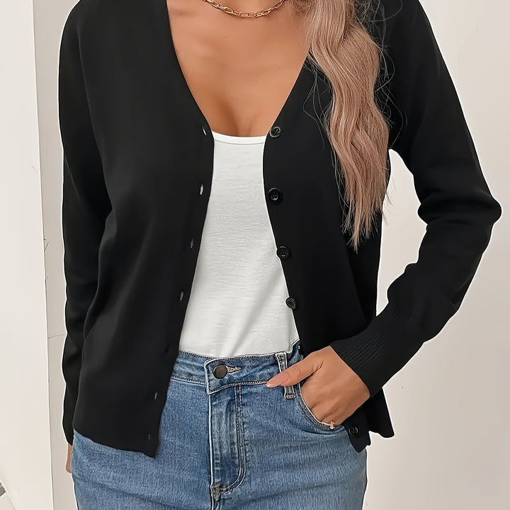 Brévane | Gilet Femme Boutonné Col V - Green - Image 13